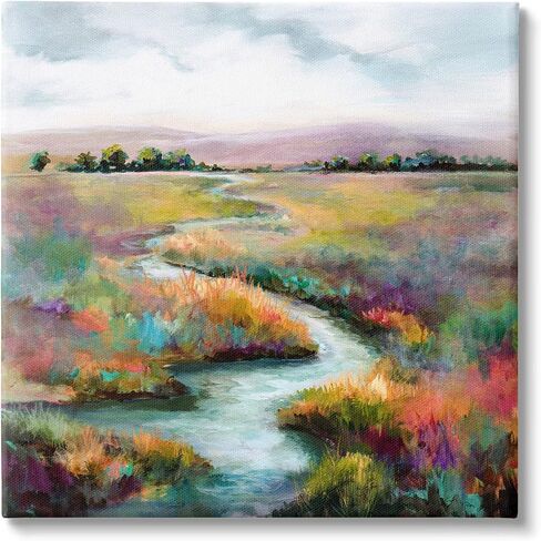 Stupell Industries Vivid River Flowing Rural Vegetation Canvas Wall Art, Design by Karen Hale in Saudi Arabia