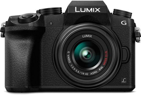 Panasonic Lumix DMC-G7 Mirrorless Digital Camera with 14-42mm Lens (Black) (DMC-G7KK) - Bundle - with LED Light + DMW-BLC12 Battery + 32GB Card + Soft Bag + 12 Inch Flexible Tripod + More (Renewed) in Saudi Arabia