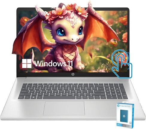 كمبيوتر محمول HP Pavilion، شاشة لمس 17.3 بوصة عالية الدقة (1600 × 900)، معالج AMD Ryzen 5 7530U، رسومات AMD Radeon، Wi-Fi 6، 6 النواة، عمر بطارية طويل، Windows 11 Home (ذاكرة الوصول العشوائي 64 جيجابايت | 1 تيرابايت PCIe SSD) in Kuwait