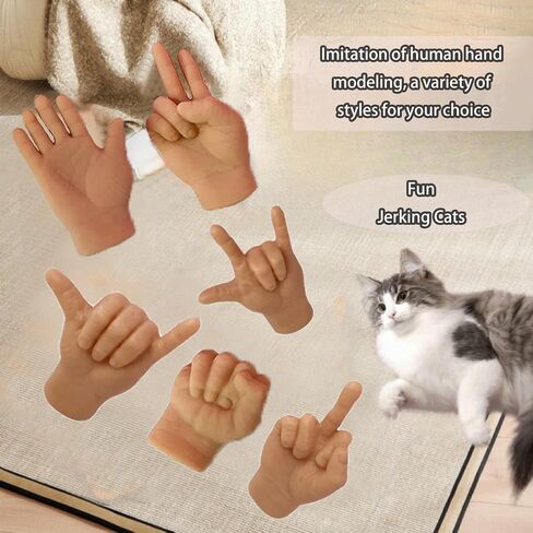 6PCS Mini Hands for Cats Small Tiny Hands Soft for Cat Massage Finger Cat Hand Rubber Cat Hand Realistic Cute Cat Paw Small Hand Suitable to Send to The Cat and Love to Jerk Cat Lovers in Saudi Arabia