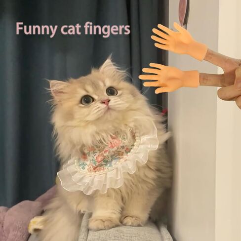 6PCS Mini Hands for Cats Small Tiny Hands Soft for Cat Massage Finger Cat Hand Rubber Cat Hand Realistic Cute Cat Paw Small Hand Suitable to Send to The Cat and Love to Jerk Cat Lovers in Saudi Arabia