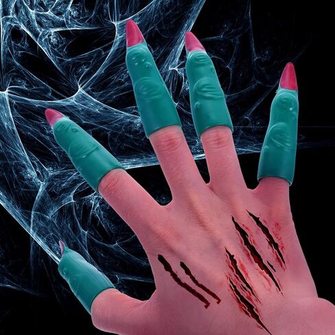 24 قطعة من أصابع الساحرة من Beaupretty أغطية أظافر الهالوين البلاستيكية أصابع الساحرة الكسول الساحرة أظافر الأصابع المزيفة للحفلات التنكرية in Saudi Arabia