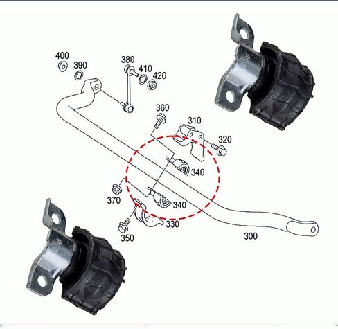 Eolyeea Sway Bar Bushing 4PCS لـ 2005-2012 Mercedes-Benz X164، W164، ML350، ML500، GL320، GL450، ML320، ML63 AMG، GL550 OEM # 1643231185 in Kuwait