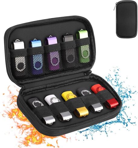 حافظة محرك فلاش مقاومة للحريق من BALAPERI (الحافظة فقط)، حافظة تخزين USB مقاومة للماء، حامل محرك فلاش USB من مادة ناعمة، حقيبة تنظيم إلكترونية محمولة لمحرك فلاش USB، محرك الإبهام، عصا الذاكرة in Kuwait