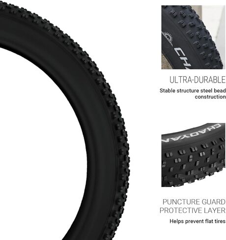 Himiway 26" Mountain Bike Tires 26×4 Replacement Bike Tire Compatible with Most 26 x 4.0 Road Mountain MTB Hybrid Electric Bike Bicycle Tires and Tubes, Black 1 Pack in Kuwait