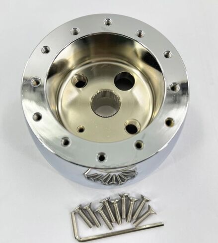 6 Hole 6 Bolt Steering Wheel Hub Adapter Aftermarket for SAAS MOMO Nardi pattern (Chrome) in Saudi Arabia