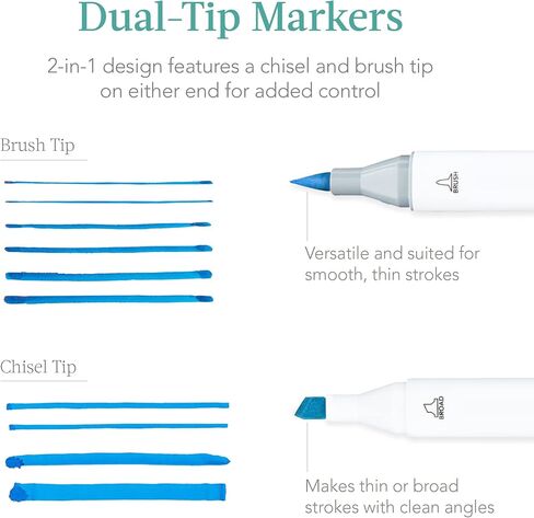 مجموعة منتجات بيست تشويس مكونة من 168 قلم تحديد قائم على الكحول، وأقلام تحديد كحول مزدوجة الرأس للبالغين، ومجموعة فنية مزدوجة الجوانب مع فرشاة وطرف إزميل، ومخطط ألوان، وحقيبة حمل خشبية - طبيعية in Kuwait