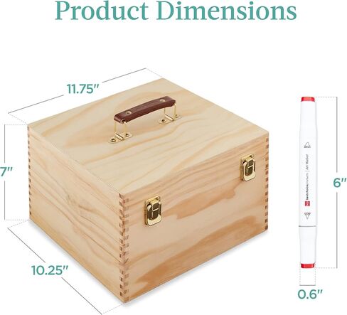مجموعة منتجات بيست تشويس مكونة من 168 قلم تحديد قائم على الكحول، وأقلام تحديد كحول مزدوجة الرأس للبالغين، ومجموعة فنية مزدوجة الجوانب مع فرشاة وطرف إزميل، ومخطط ألوان، وحقيبة حمل خشبية - طبيعية in Kuwait