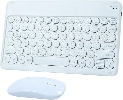 Bluetooth Wireless Keyboard and Mouse Combo-Rechargeable Mini Cute Typewriter Wireless Mouse and Keyboard-Portable Retro Ultra-Slim Keyboard Mouse Set for iOS Windows Android PC Smartphone Laptop in Saudi Arabia