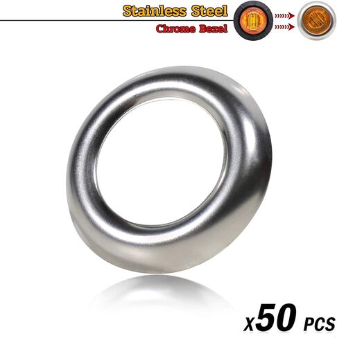 (عبوة من 50) غطاء من الفولاذ المقاوم للصدأ Madcatz 304 لمصابيح تحديد الرصاص مقاس 3/4 بوصة، مصابيح LED جانبية (الضوء غير متضمن) in Kuwait