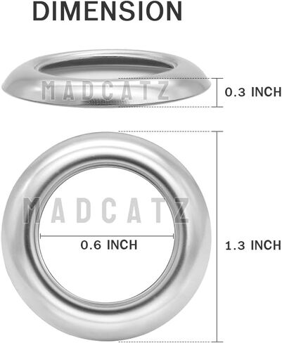 (عبوة من 50) غطاء من الفولاذ المقاوم للصدأ Madcatz 304 لمصابيح تحديد الرصاص مقاس 3/4 بوصة، مصابيح LED جانبية (الضوء غير متضمن) in Kuwait