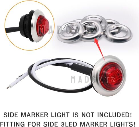 (عبوة من 50) غطاء من الفولاذ المقاوم للصدأ Madcatz 304 لمصابيح تحديد الرصاص مقاس 3/4 بوصة، مصابيح LED جانبية (الضوء غير متضمن) in Kuwait