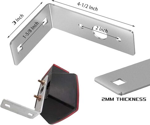 4Pcs Trailer Tail Light Bracket, Galvanized L Shape Tail Light Bracket for Boat Utility Trailer Lights,4.5 x 3 x 1.5 Inch in Kuwait