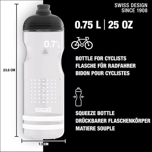 SIGG - Soft Bike Water Bottle - Pulsar Transparent White - Squeezable - Dishwasher Safe - Lightweight - Leakproof - BPA Free - White 25 Oz in Saudi Arabia
