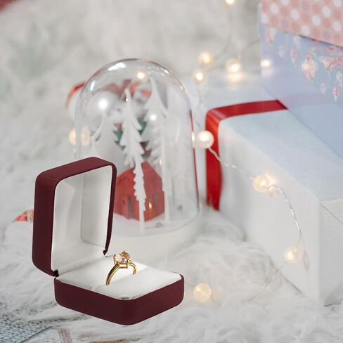 Prestige & Fancy Elegant PU Leather Ring Box - for your Wedding ring- Engagement ring, jewelry gift box for all rings, girls Ring gift box, (Turquoise) in Kuwait