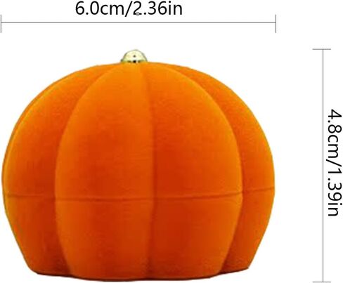 ZHU YU CHUN 2 قطعة صندوق خاتم على شكل يقطين قطيفة لطيف صندوق مجوهرات أقراط برتقالية صندوق خاتم، اقتراح، زفاف، خريف، عيد ميلاد، ديكورات الهالوين (يقطين برتقالي) in Kuwait