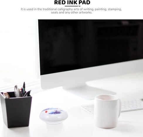 Ciieeo اللوحة الصينية طلاء حبر معجون الحبر الأحمر ختم مختمة حمراء الخط الأحمر Inkpad الوسادة الخط ختم in Kuwait