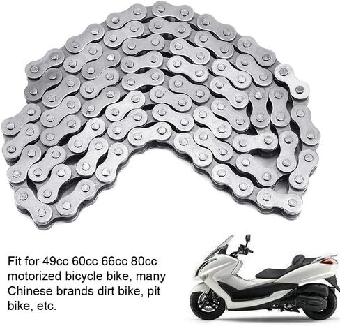 KIMISS Stainless Steel Chain, 415-110L Link Chain for 49cc 60cc 66cc 80cc Engine Motorized Bicycle Bike // 415 Chain in Saudi Arabia