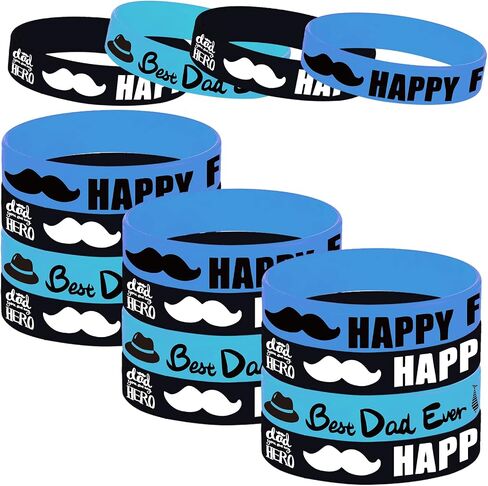 24 قطعة من الأساور المطاطية لحفلات عيد الأب - للآباء/أفضل أب على الإطلاق، لوازم الحفلات، حشوات الحقائب الجيدة، الأساور المصنوعة من السيليكون in Saudi Arabia