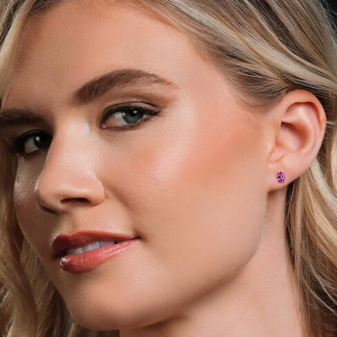 Gem Stone King 14K Gold Gemstone Birthstone Oval Stud Earrings | Oval 6X4MM | Gold Earrings for Women in Saudi Arabia