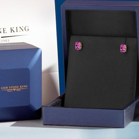 Gem Stone King 14K Gold Gemstone Birthstone Oval Stud Earrings | Oval 6X4MM | Gold Earrings for Women in Saudi Arabia