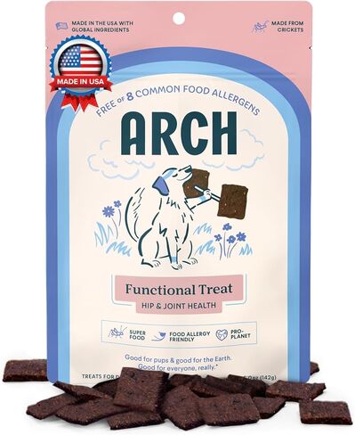 علاجات لقوس الورك والمفاصل للكلاب | لا يسبب الحساسية، صنع في الولايات المتحدة الأمريكية، خالي من الغلوتين، صديق للبيئة | نسبة عالية من البروتين، قيمة طبيعية عالية | تمت الموافقة على المعدة الحساسة | أفضل لكلبك، أفضل للكوكب in Kuwait