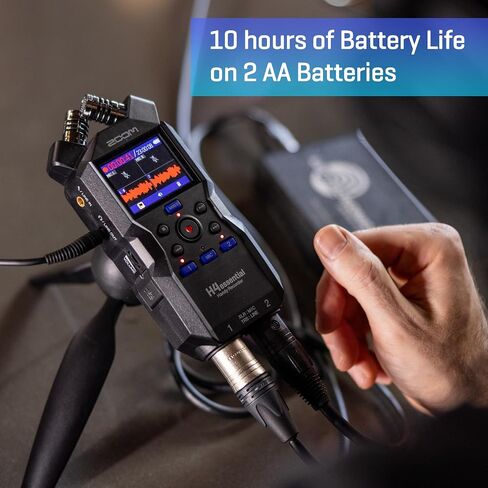 جهاز تسجيل Zoom H4essential ذو 4 مسارات (موديل 2024، السلسلة الأساسية) مع تعويم 32 بت، إمكانية الوصول، ميكروفونات استريو، 2 مدخل كومبو XLR/TRS، واجهة USB، للموسيقيين، ومقدمي البث الصوتي، والمزيد in Kuwait
