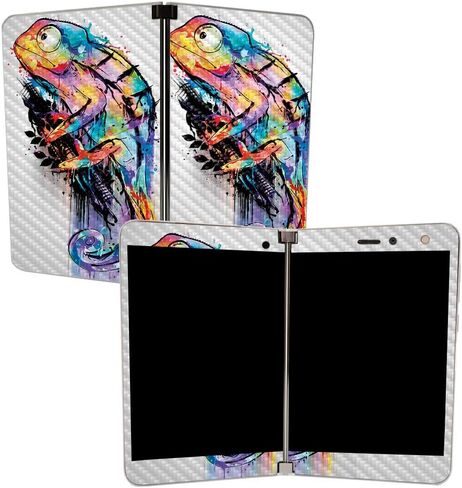 غلاف MightySkins من ألياف الكربون لجهاز Microsoft Surface Duo - Cyber ​​Pirate | لمسة نهائية واقية ومتينة من ألياف الكربون | سهل التطبيق والإزالة وتغيير الأنماط | صنع في الولايات المتحدة الأمريكية in Kuwait