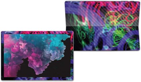 غلاف MightySkins من ألياف الكربون لجهاز Microsoft Surface Pro 6 - بقع النيون | لمسة نهائية واقية ومتينة من ألياف الكربون | سهل التطبيق والإزالة وتغيير الأنماط | صنع في الولايات المتحدة الأمريكية in Kuwait