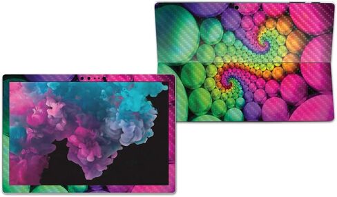 غلاف MightySkins من ألياف الكربون لجهاز Microsoft Surface Pro 6 - بقع النيون | لمسة نهائية واقية ومتينة من ألياف الكربون | سهل التطبيق والإزالة وتغيير الأنماط | صنع في الولايات المتحدة الأمريكية in Kuwait
