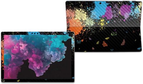 غلاف MightySkins من ألياف الكربون لجهاز Microsoft Surface Pro 6 - بقع النيون | لمسة نهائية واقية ومتينة من ألياف الكربون | سهل التطبيق والإزالة وتغيير الأنماط | صنع في الولايات المتحدة الأمريكية in Kuwait