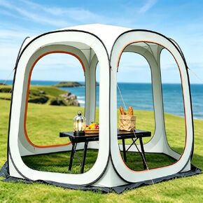 10 x 10 FT Pop Up Screen House Tent with Mosquito Netting, Beige in Saudi Arabia