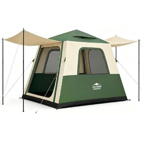 Inflatable Tents for Camping, Blow Up Tent House, Easy Setup Air Tent with Awning, Waterproof Glamping Tents for Camping Adult 4 Person (Green) in Kuwait