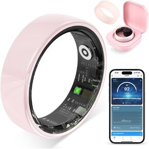 Smart Ring for Women, Health Tracker & 5ATM, COLMI R02. (Pink Ceramic, 8#) in Saudi Arabia