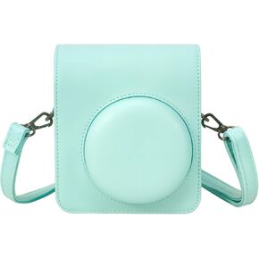 Camera Case Compatible with Fuji Instax Mini 13 Instant Camera, PU Leather Protective Bag with Adjustable Shoulder Strap (Frost Blue) in Kuwait