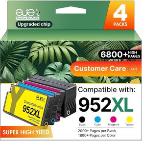 ejet Compatible with HP 952XL Ink Cartridges Combo Pack, Black Color 4 Pack in Kuwait