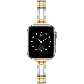 Newlibery Gold Slim Bands for Women Compatible with Apple Watch 38mm 40mm 41mm 42mm 44mm 45mm 46mm 49mm Designer Elegant Dressy Bracelet Metal Strap for iWatch Series 11/10/9/8/7/6/5/4/3/2/1/SE/Ultra in Saudi Arabia