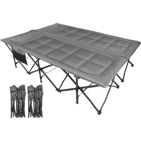 REDCAMP 2 Person Folding Camping Cot for Adults, 59''W XXL Double Cot in Kuwait
