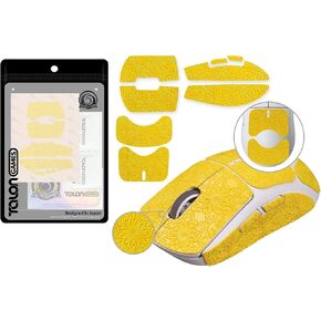 TALONGAMES Mouse Anti Slip Grip Tape, Compatible with Logitech G Pro X Superlight, Superlight 2 Wireless Gaming Mouse Skins, Snow Pattern, Sweat Resistant, Cut to Fit, Easy to Apply (Yellow) in Kuwait