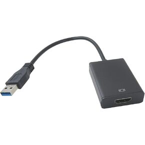 New USB 3.0 to HDMI Adapter for Windows 7/8/ 10, HDMI USB Converter for PC Laptop, HD 1080P, Black in Saudi Arabia