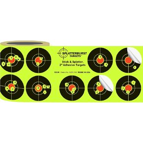 Splatterburst Targets - Roll of (510) 2 Inch Stick & Splatter Self Adhesive Shooting Target Stickers - Gun - Rifle - Pistol - Airsoft - BB Gun - Pellet Gun - Air Rifle - Made in USA in Saudi Arabia