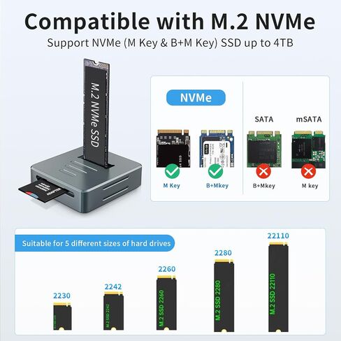 Aluminum M.2 NVMe Enclosure Docking Station, 10Gbps in Kuwait