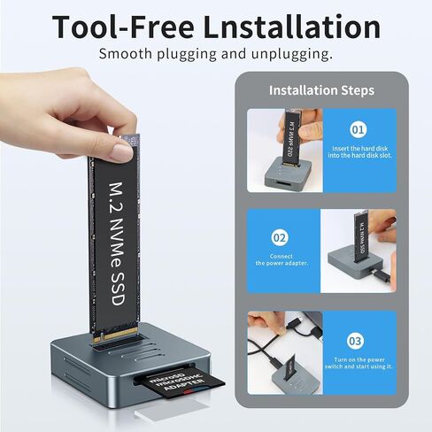 Aluminum M.2 NVMe Enclosure Docking Station, 10Gbps in Kuwait