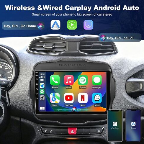 9" Car Radio for Jeep Renegade 2015 2016 2017 2018 2019 2020 2021 2022 2023 in Saudi Arabia