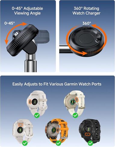 Charger for Garmin Watch, 3 in 1 Magnetic Charger Stand for iPhone in Kuwait