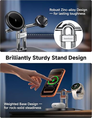 Charger for Garmin Watch, 3 in 1 Magnetic Charger Stand for iPhone in Kuwait