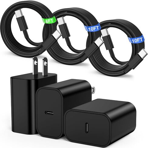Super Fast Charger USB C for Samaung Galaxy S25+/S24+Ultra,6FT+10FT+10FT Samsung Type C Charger Fast Charging Cable,Long USB C Cord Android Phone Charger for Samsung Galaxy S25/S24/S23/S22/S21/S20 in Kuwait