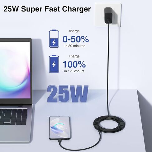 Super Fast Charger USB C for Samaung Galaxy S25+/S24+Ultra,6FT+10FT+10FT Samsung Type C Charger Fast Charging Cable,Long USB C Cord Android Phone Charger for Samsung Galaxy S25/S24/S23/S22/S21/S20 in Kuwait