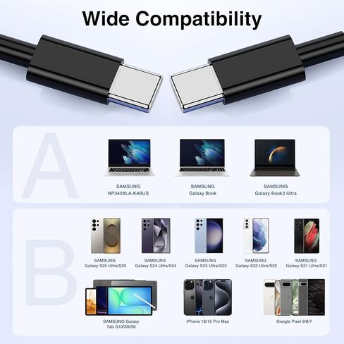 Super Fast Charger USB C for Samaung Galaxy S25+/S24+Ultra,6FT+10FT+10FT Samsung Type C Charger Fast Charging Cable,Long USB C Cord Android Phone Charger for Samsung Galaxy S25/S24/S23/S22/S21/S20 in Kuwait