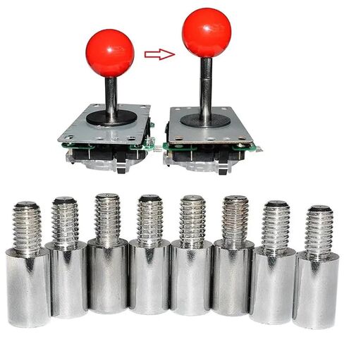 24pcs Arcade Joystick Shaft Extender 15mm Chrome Silver Replacement Parts in Kuwait